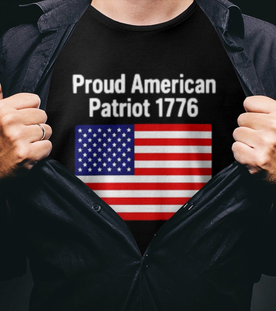 Proud American Patriot 1776 USA Flag T-Shirt