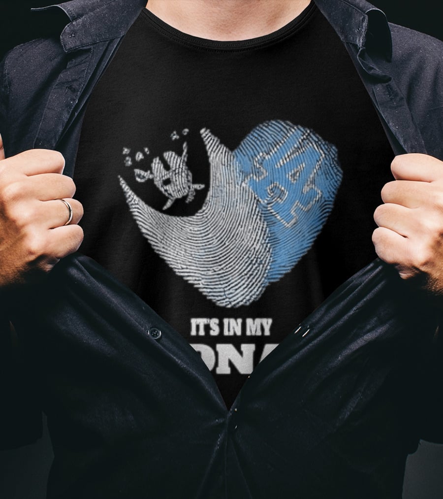Los Angeles Raiders Dodgers Fingerprint Heart It's In My DNA T-Shirt