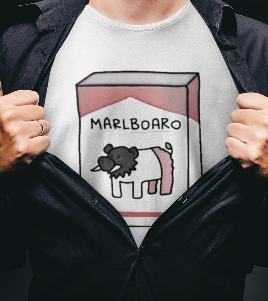 Marlboaro Boar Pig Pack Cigarette Cartoon T-Shirt