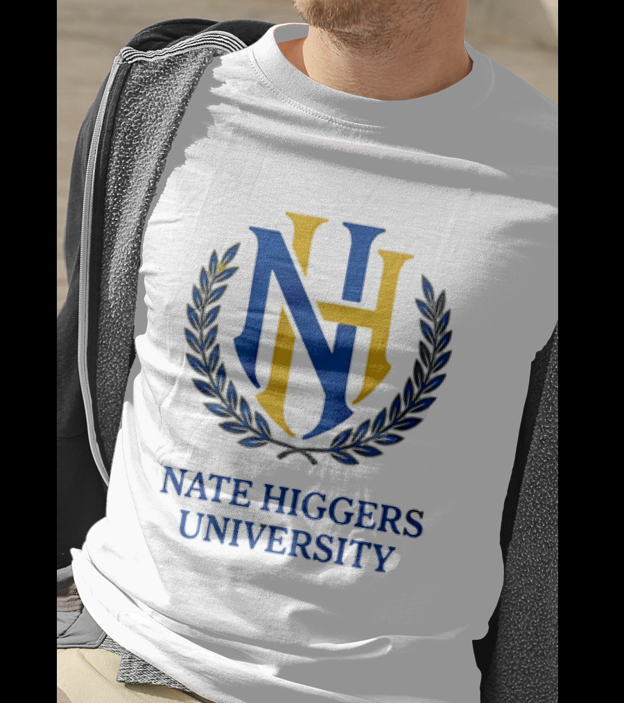 Nate Higgers University NH Crest And Laurel T-Shirt