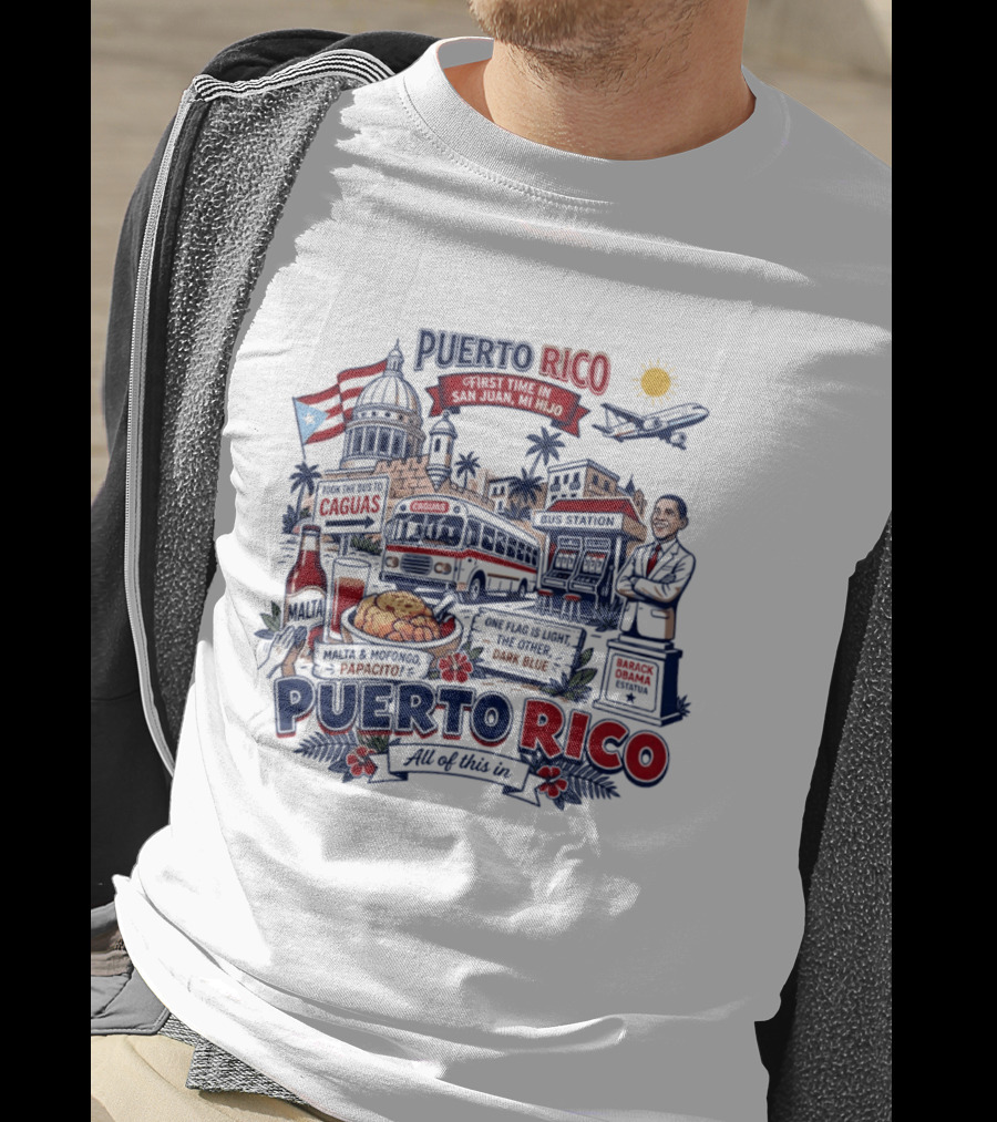 Puerto Rico Hijo San Juan Travel Coquis Papasito Salsa Dark Blue T-Shirt
