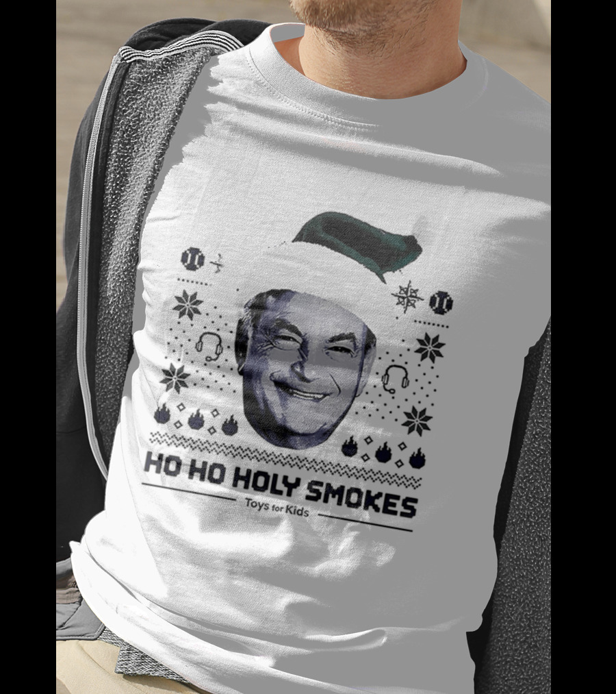 Rick Rizzs Ho Ho Holy Smokes Santa Hat Mariners Rizzsmas In July T-Shirt