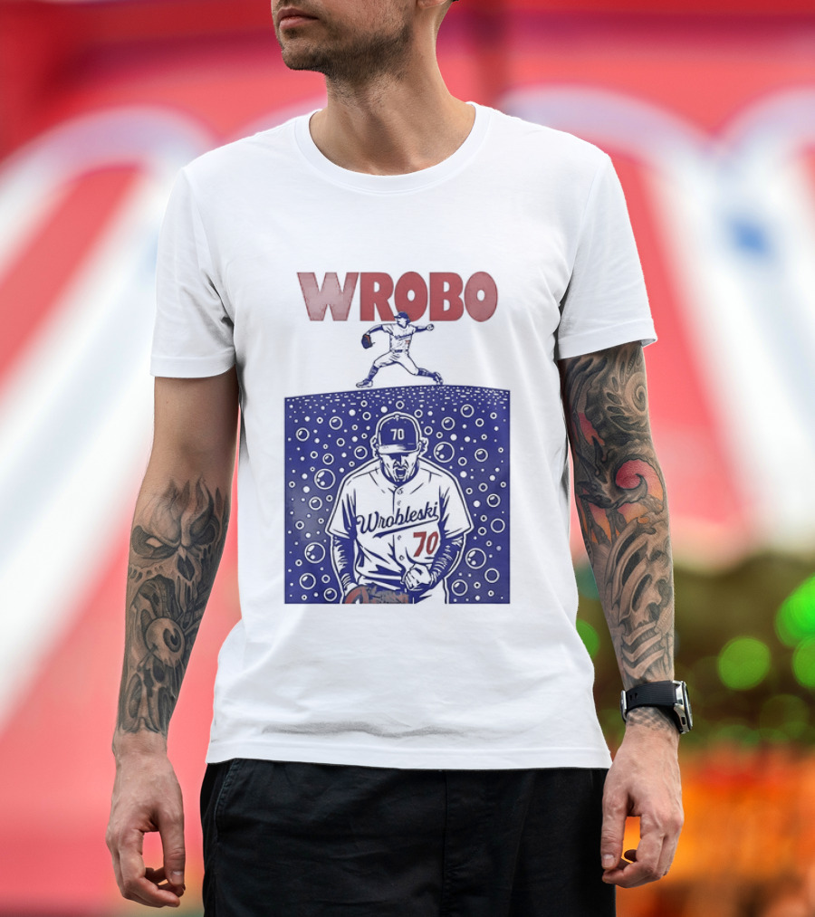 Wrobo Shark Justin Wrobleski Los Angeles Dodgers Baseball T-Shirt