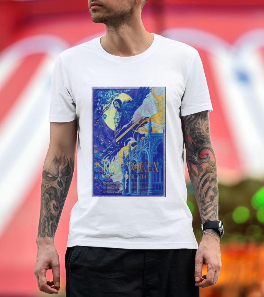 Sleep Token Even In Arcadia Angelic Moonlit Gothic Architecture T-Shirt