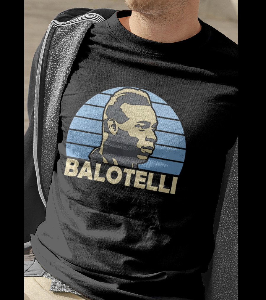 Balotelli Retro Style Italian Footballer Profile T-Shirt