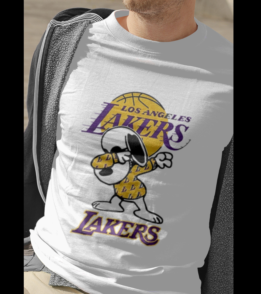 Dabbing Snoopy Los Angeles Lakers Basketball Mashup T-Shirt