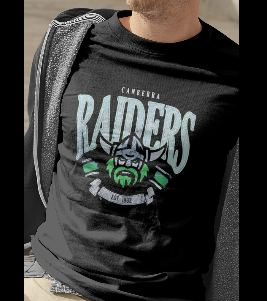 Canberra Raiders Est. 1982 Viking Helmet NRL Team T-Shirt
