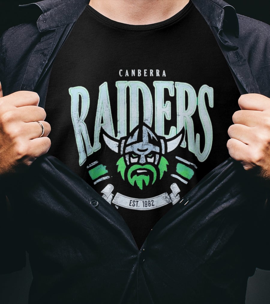 Canberra Raiders Est. 1982 Viking Helmet NRL Team T-Shirt