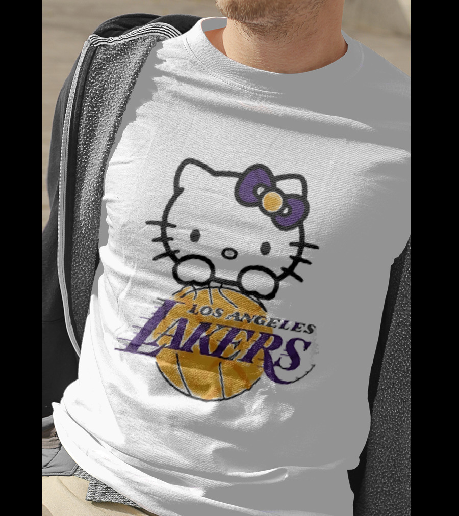 Hello Kitty Los Angeles Lakers Basketball Collaboration T-Shirt