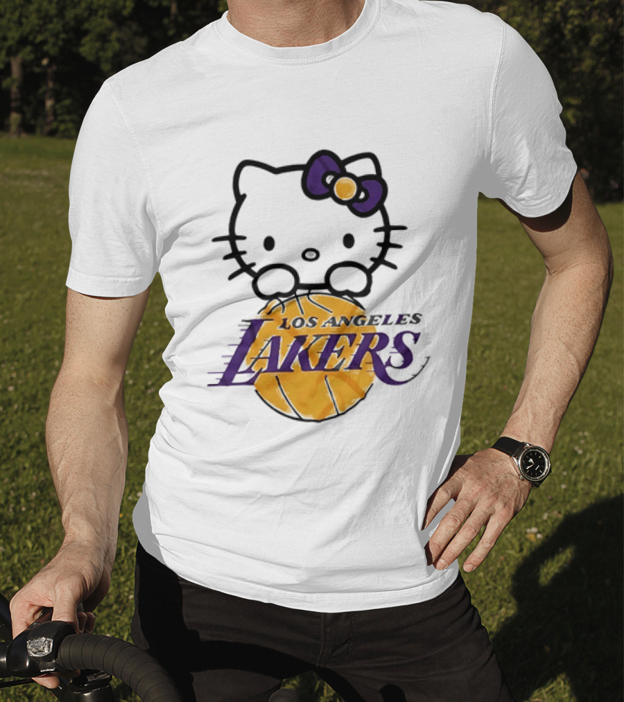 Hello Kitty Los Angeles Lakers Basketball Collaboration T-Shirt
