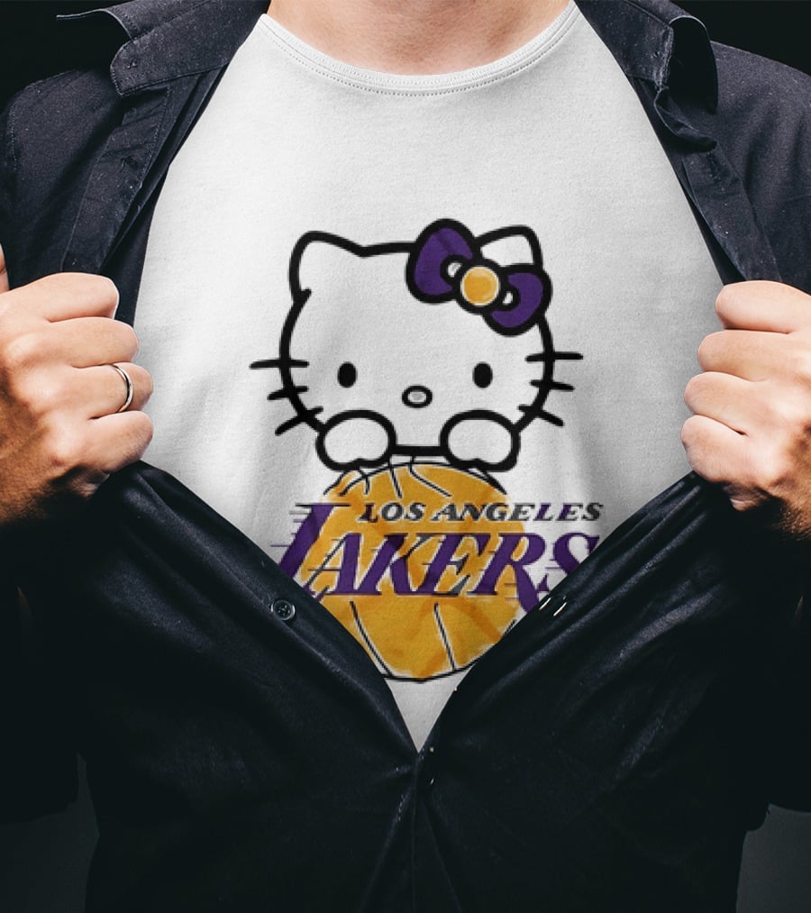 Hello Kitty Los Angeles Lakers Basketball Collaboration T-Shirt