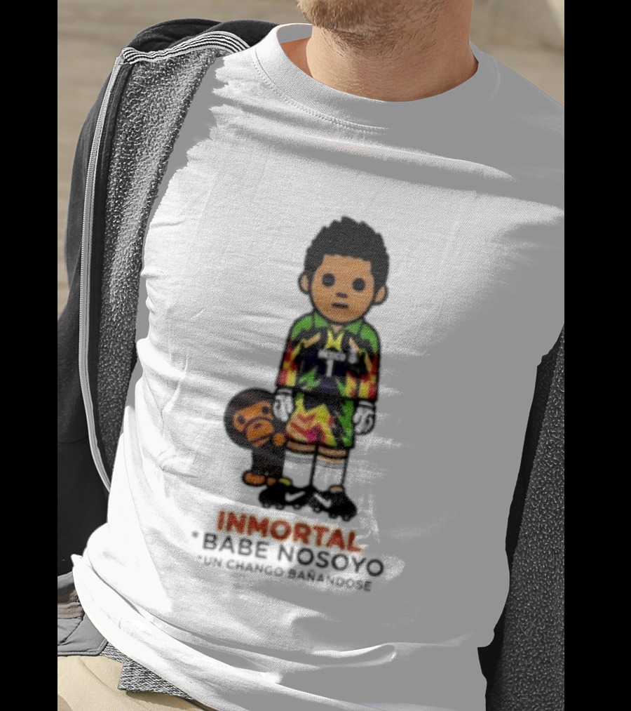 Jorge Campos Inmortal Babe Nosoyo Un Chango Bañandose Colorful Soccer Legend And Monkey T-Shirt