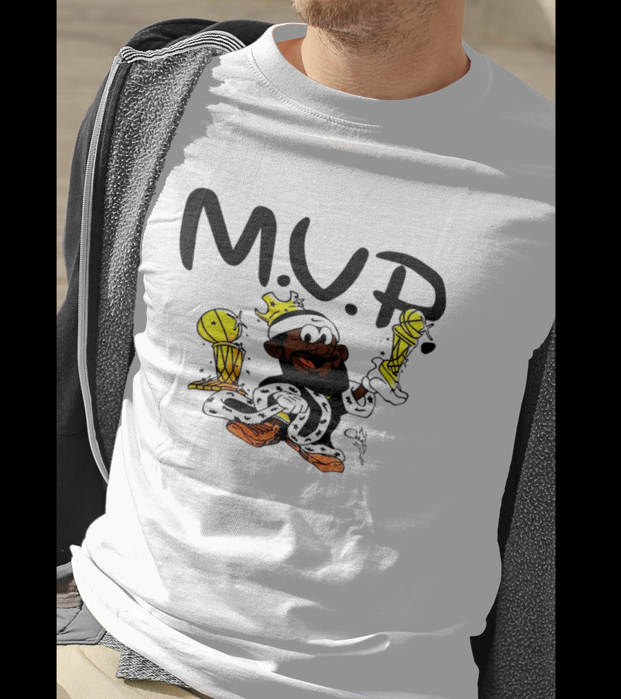 Lebron James MVP Cartoon With Trophy And Crown Lakers Basketball Bubble Boy T-Shirt