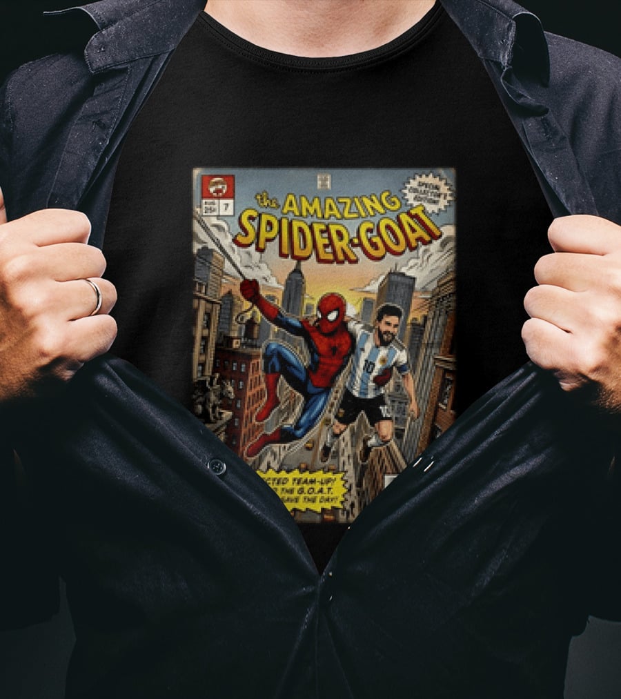 The Amazing Spider GOAT Lionel Messi Argentina National Team Spider Man Comic Edition T-Shirt