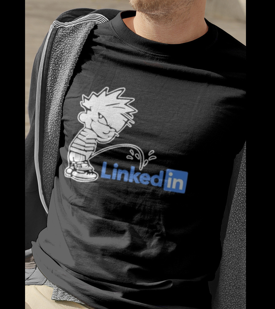 Calvin Pissing LinkedIn T-Shirt
