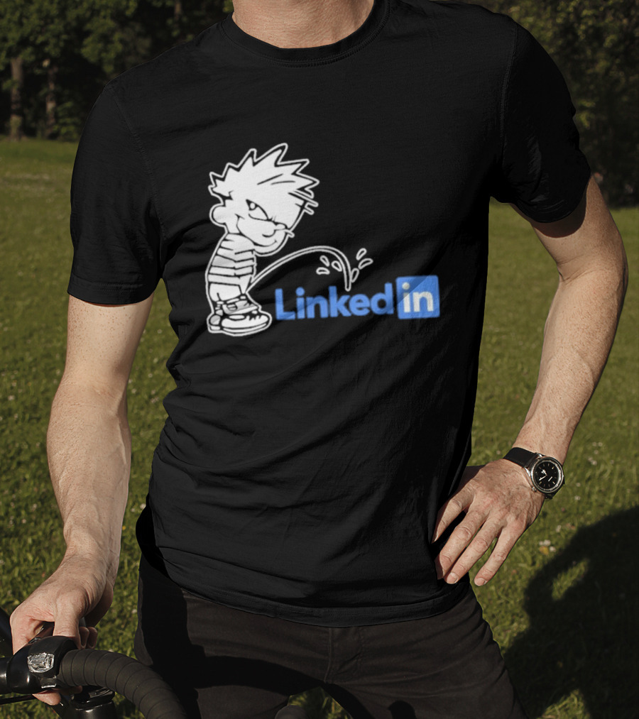 Calvin Pissing LinkedIn T-Shirt