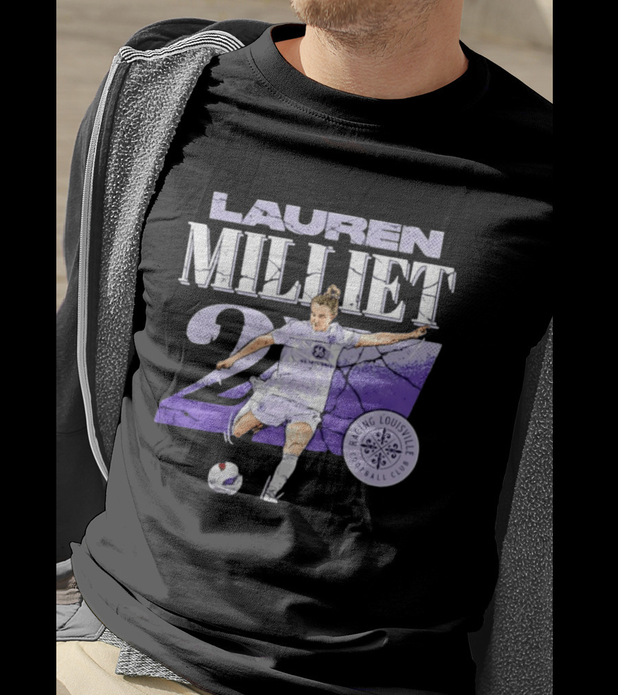 Lauren Milliet Racing Louisville FC 26 Soccer Player T-Shirt