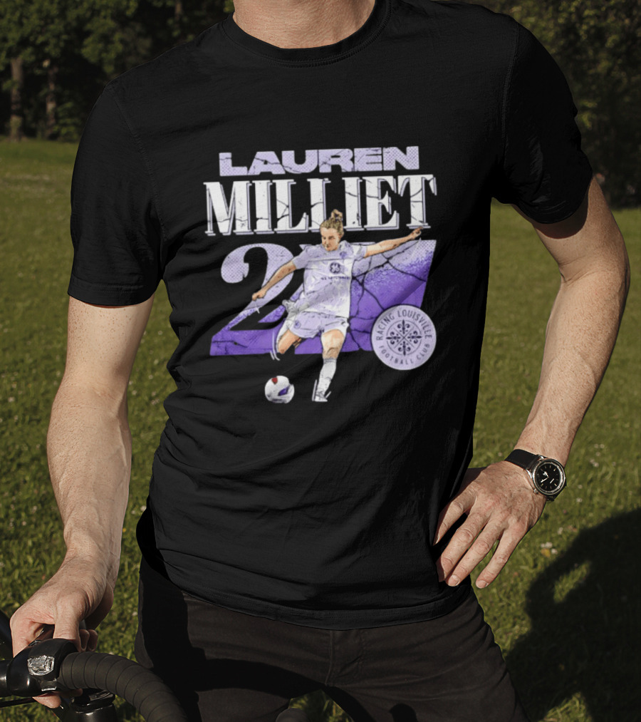 Lauren Milliet Racing Louisville FC 26 Soccer Player T-Shirt