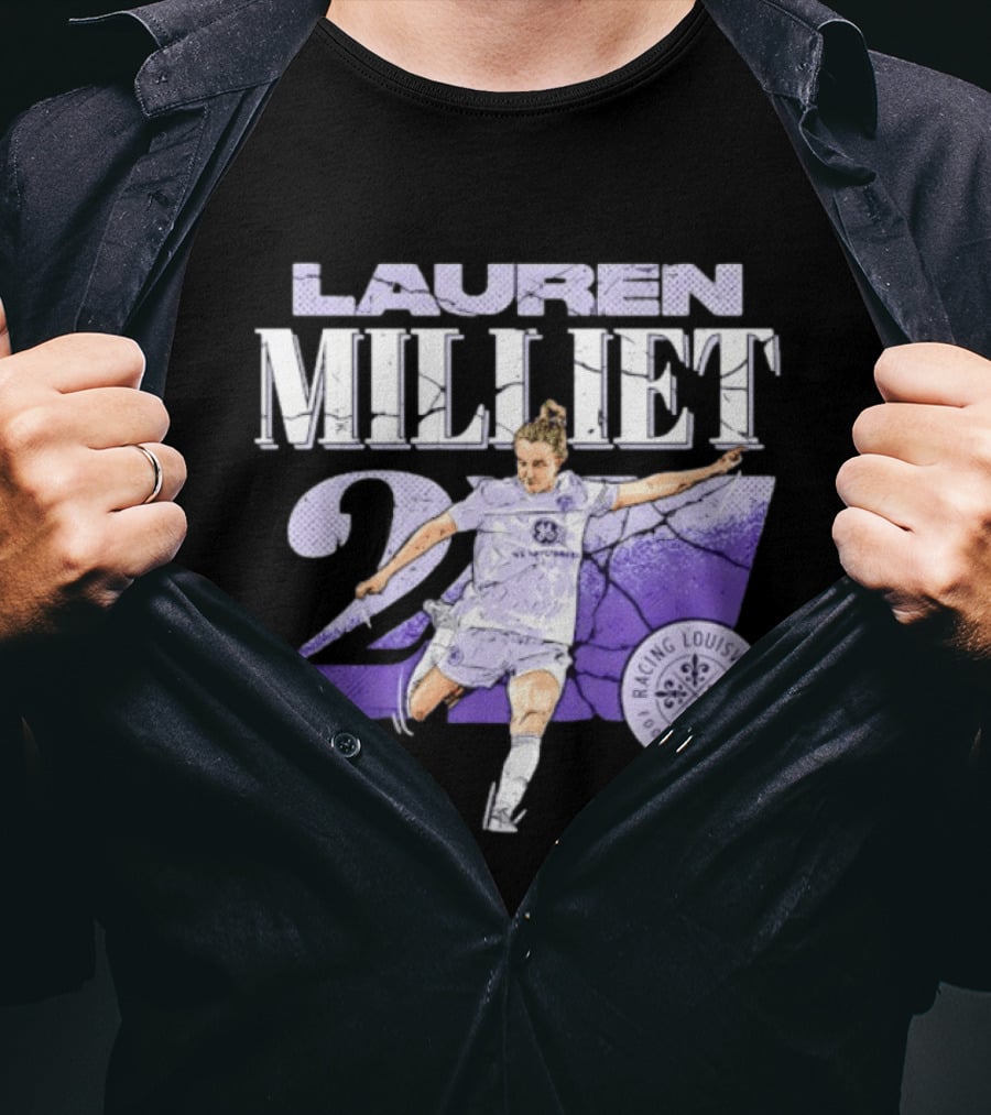Lauren Milliet Racing Louisville FC 26 Soccer Player T-Shirt