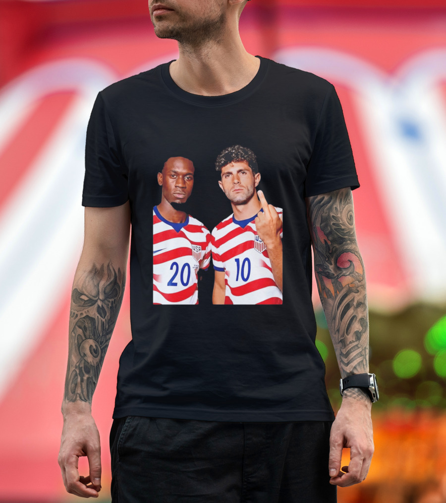 Christian Pulisic Folarin Balogun USMNT Soccer Iconic Gesture T-Shirt