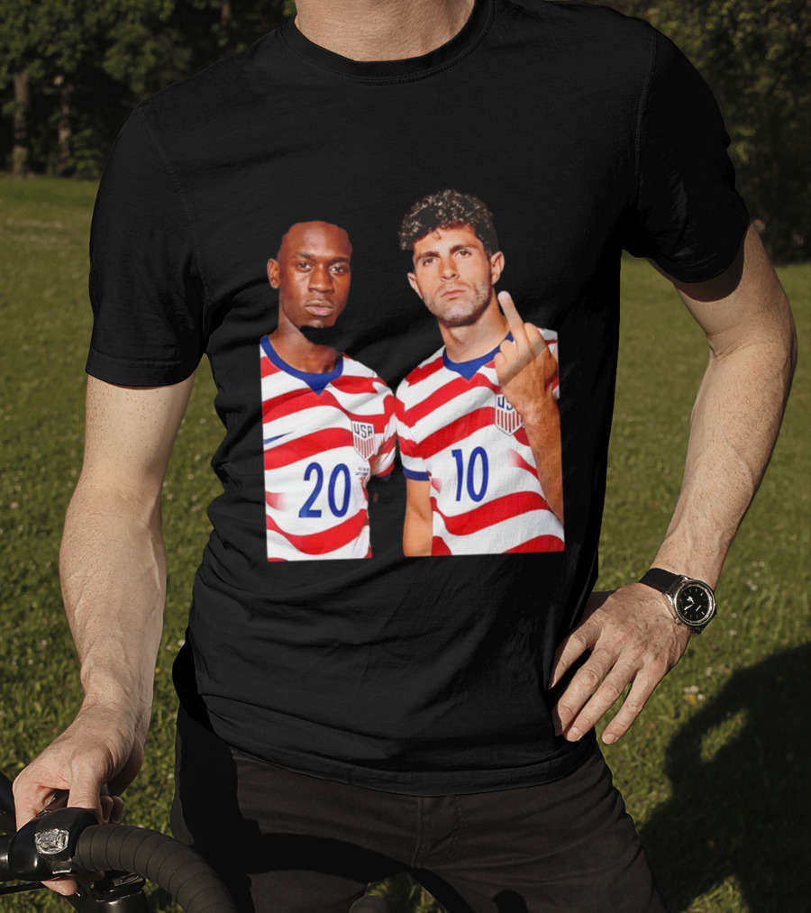 Christian Pulisic Folarin Balogun USMNT Soccer Iconic Gesture T-Shirt