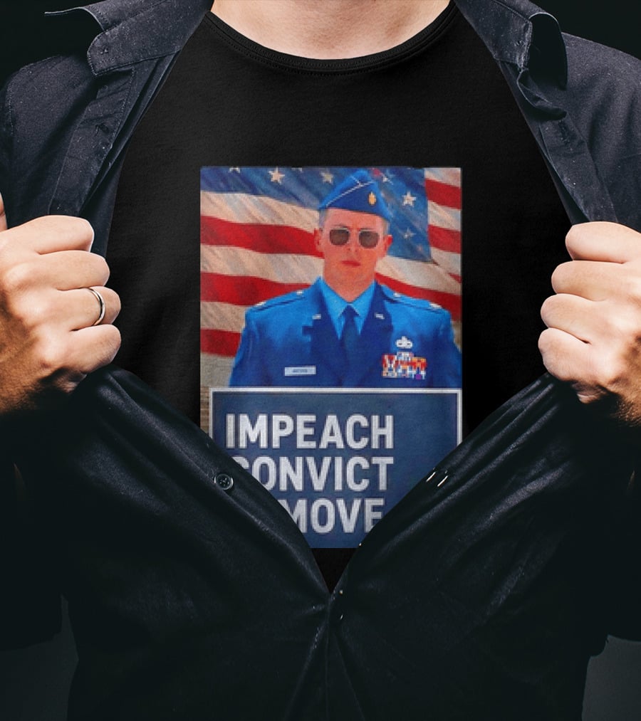 Impeach Convict Remove Major Jason Watson Sign With American Flag T-Shirt