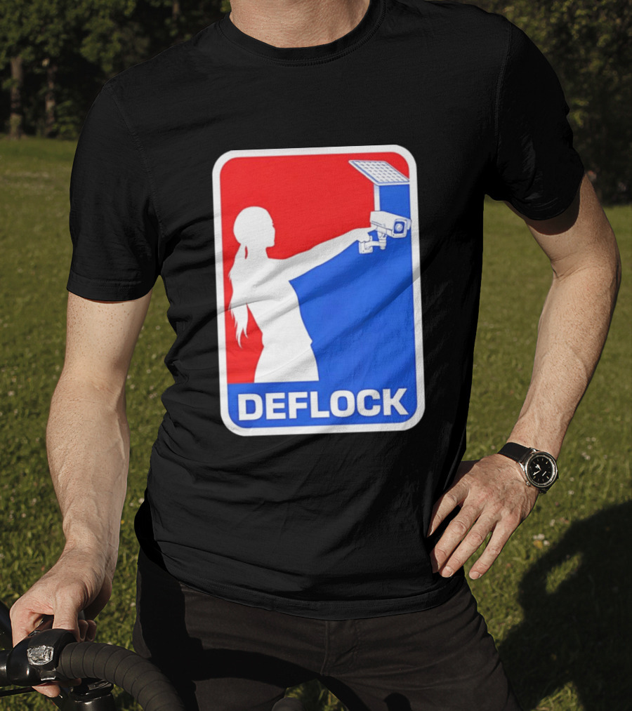 Deflock Woman Pointing At Security Camera T-Shirt