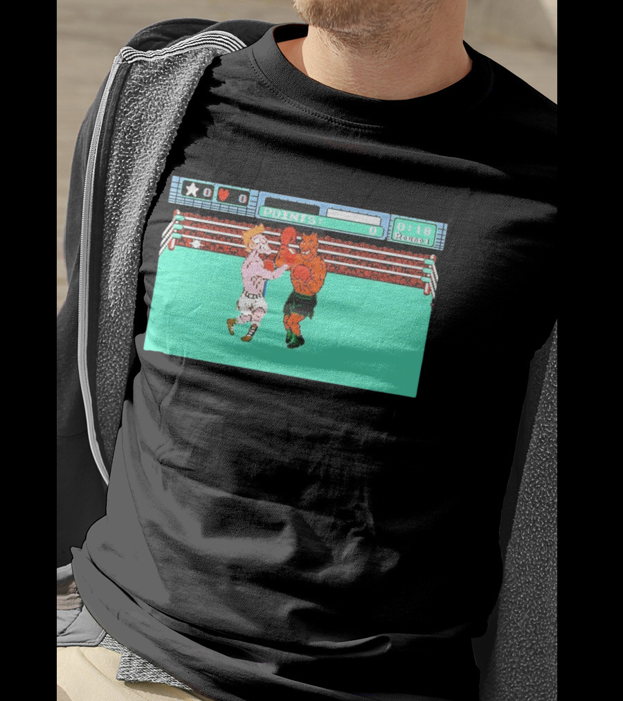 Punch Out NES Classic Mike Tyson Boxing Scene Retro 8 Bit Video Game T-Shirt