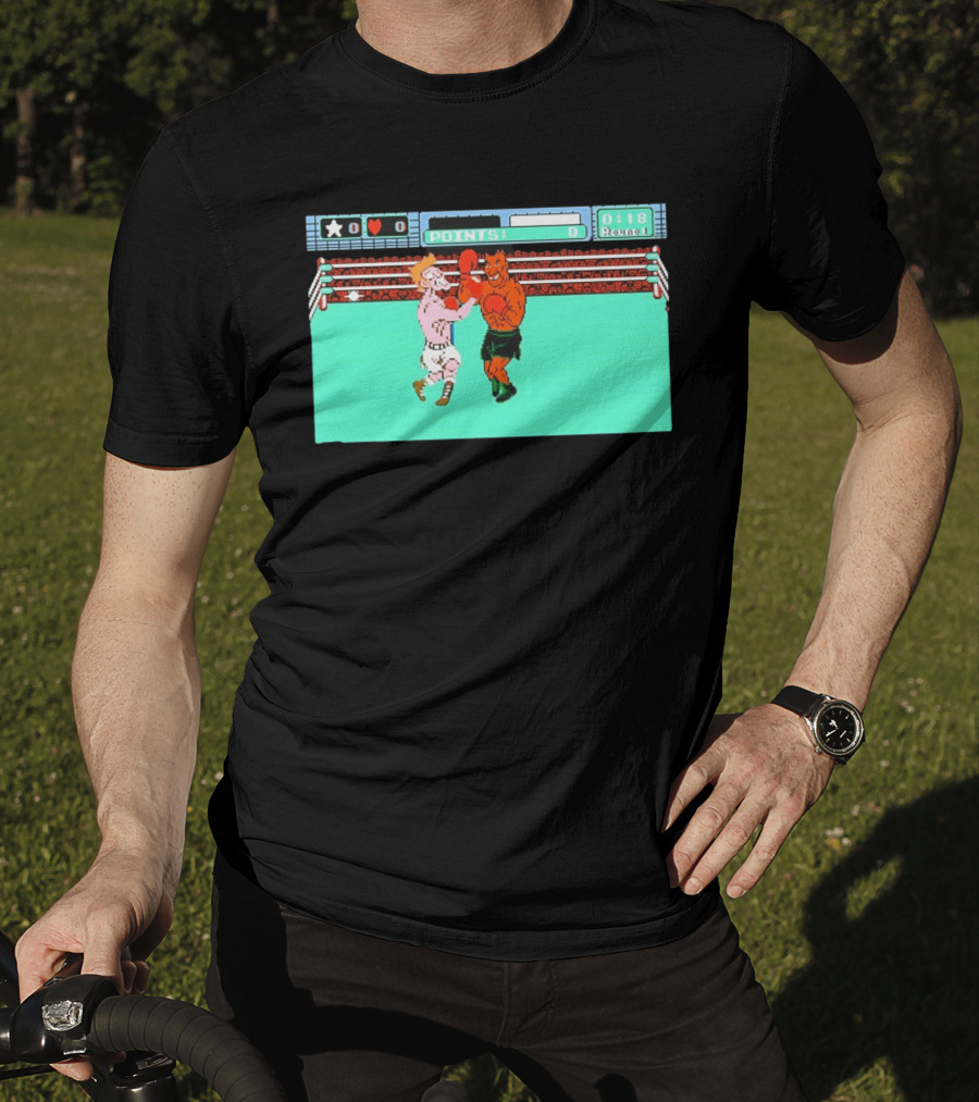 Punch Out NES Classic Mike Tyson Boxing Scene Retro 8 Bit Video Game T-Shirt