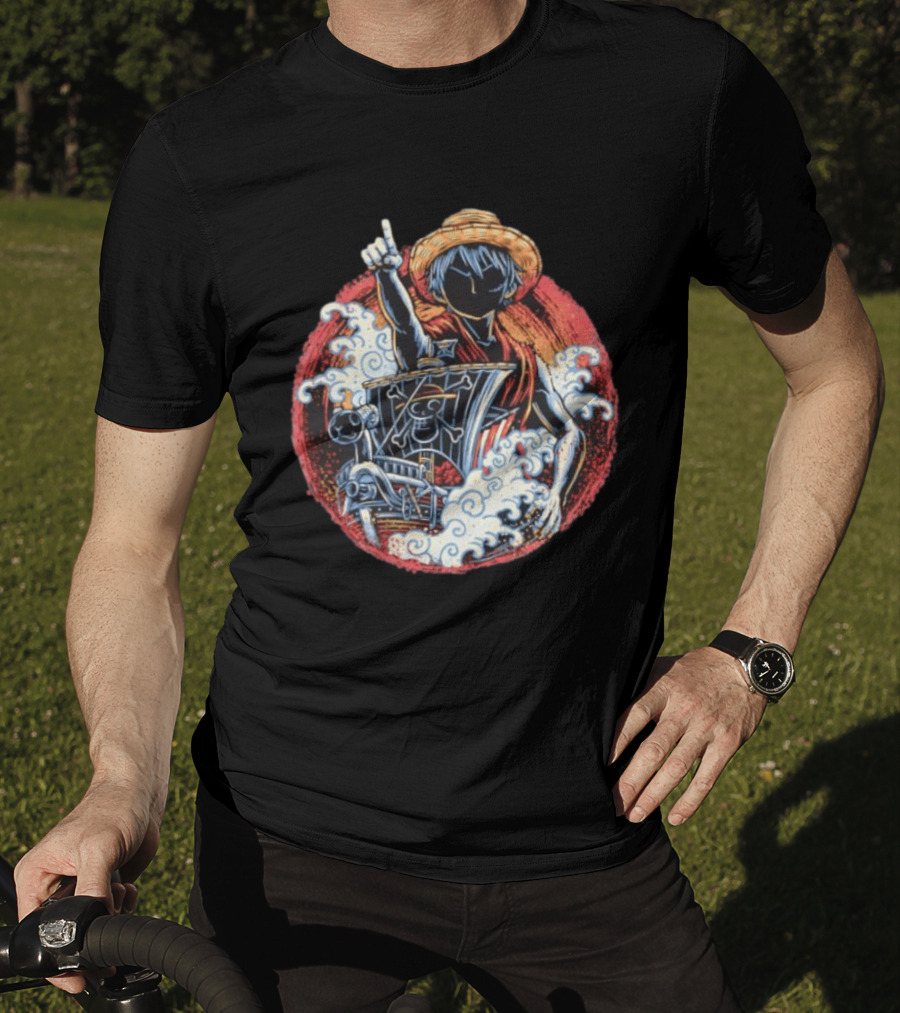 Monkey D Luffy Going Merry One Piece Anime Characters Pirate Ship Adventure T-Shirt