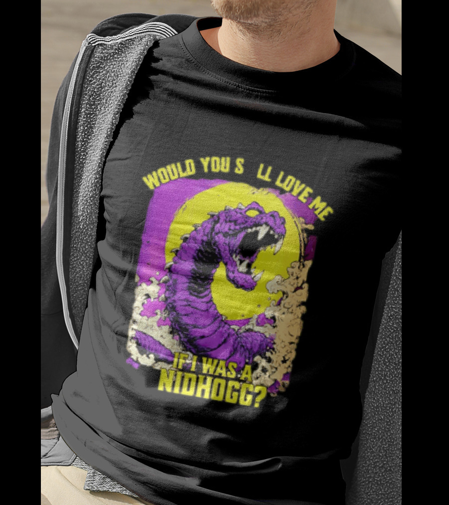 Would You Still Love Me If I Was A Nidhogg Purple Monster Retro Aesthetic T-Shirt