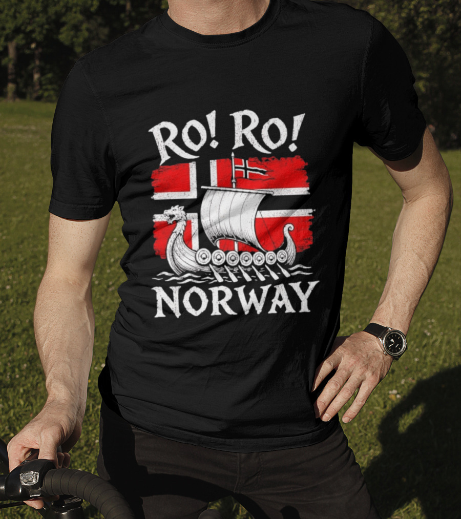Ro Ro Norway Viking Longship Flag T-Shirt