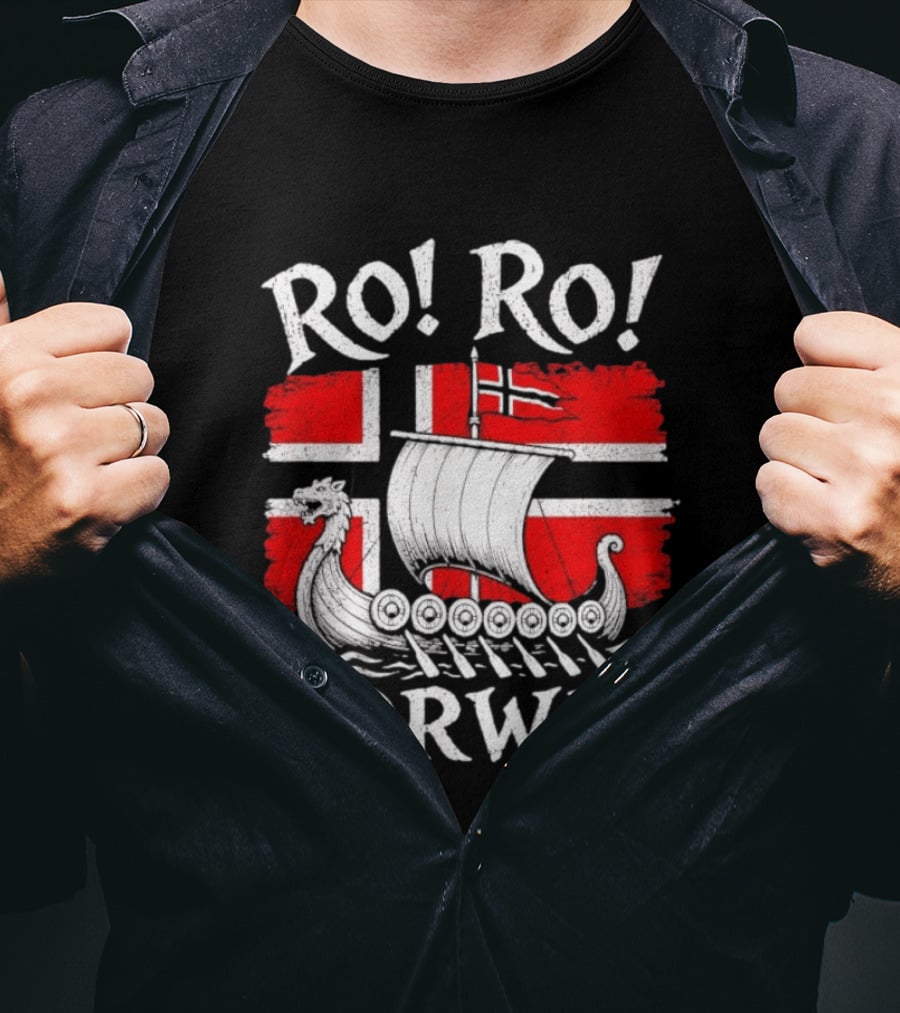 Ro Ro Norway Viking Longship Flag T-Shirt