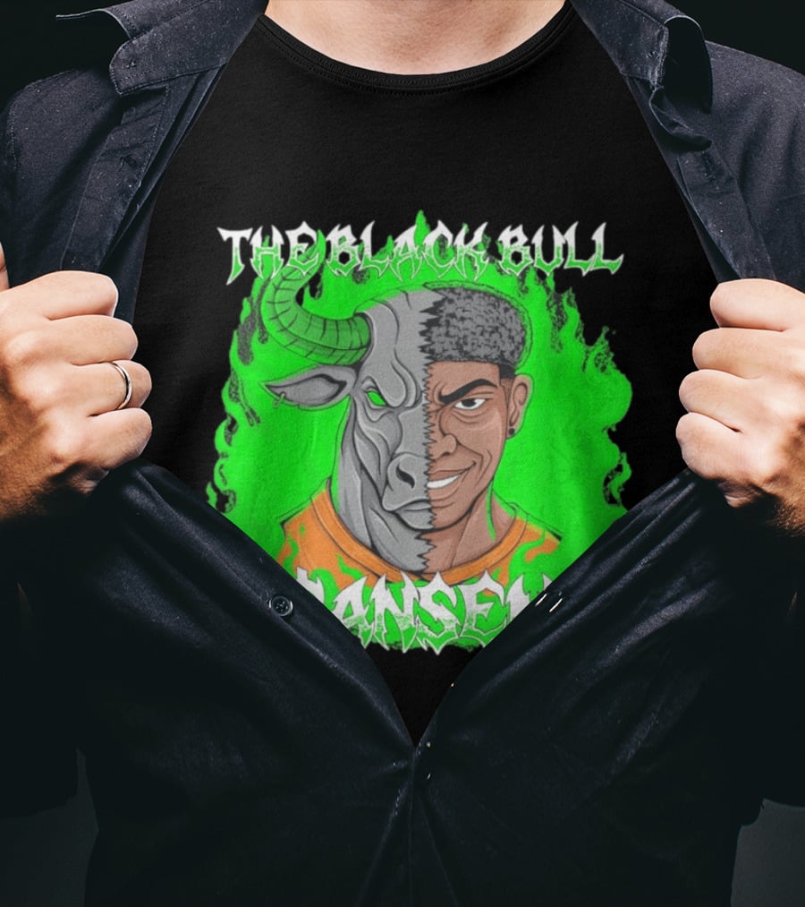 The Black Bull Sansem Half Man Half Bull Green Fire Fusion T-Shirt