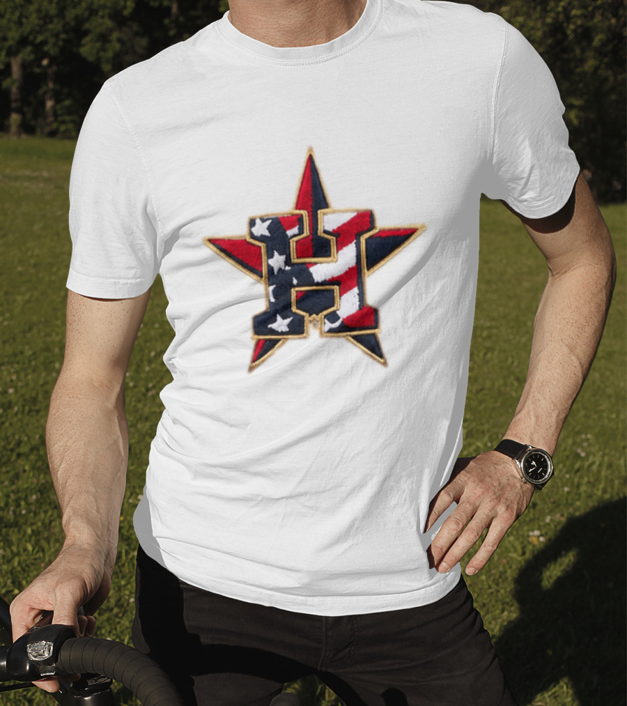 Astros Patriotic American Flag 2026 4th Of July Star H T-Shirt