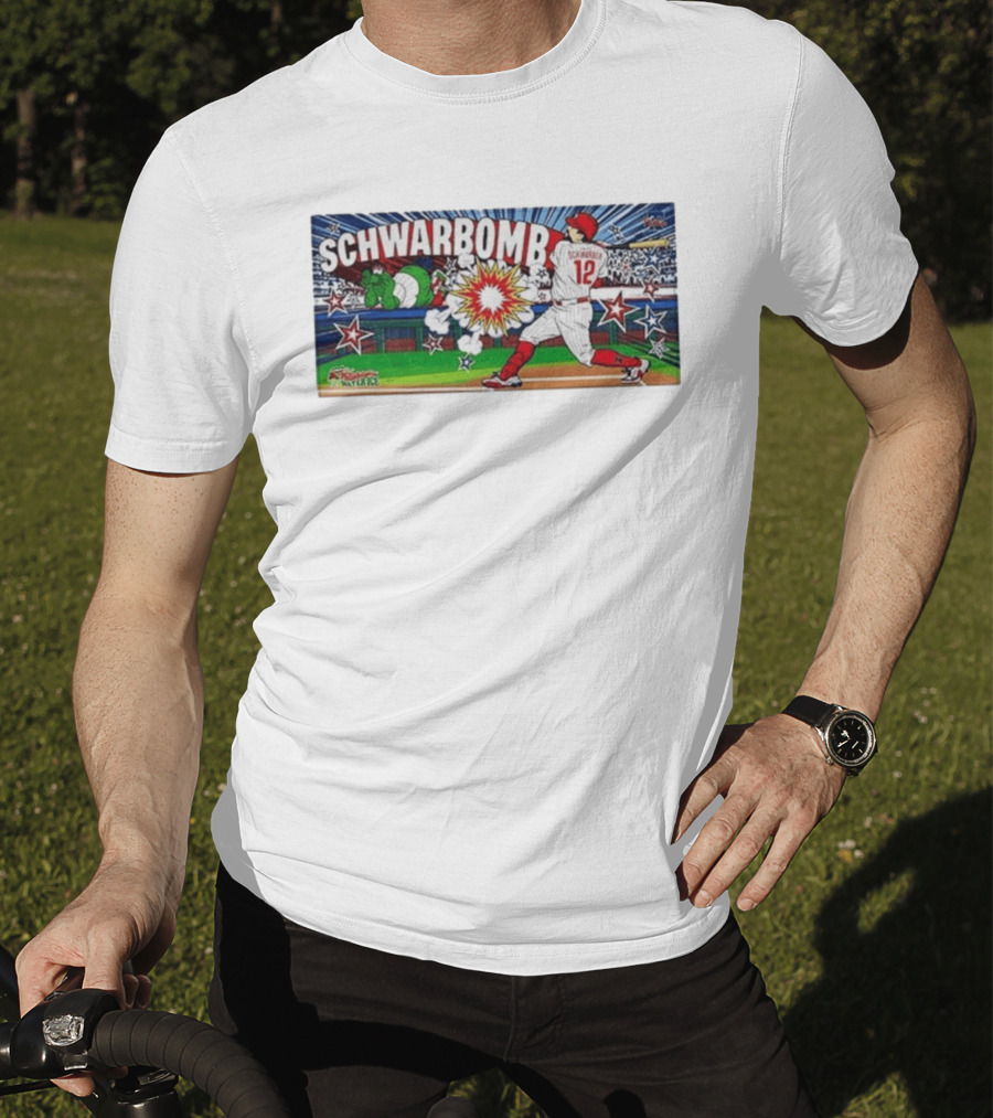 Schwarbomb Kyle Schwarber 12 Phillies MLB Phillie Phanatic Explosion Comic T-Shirt