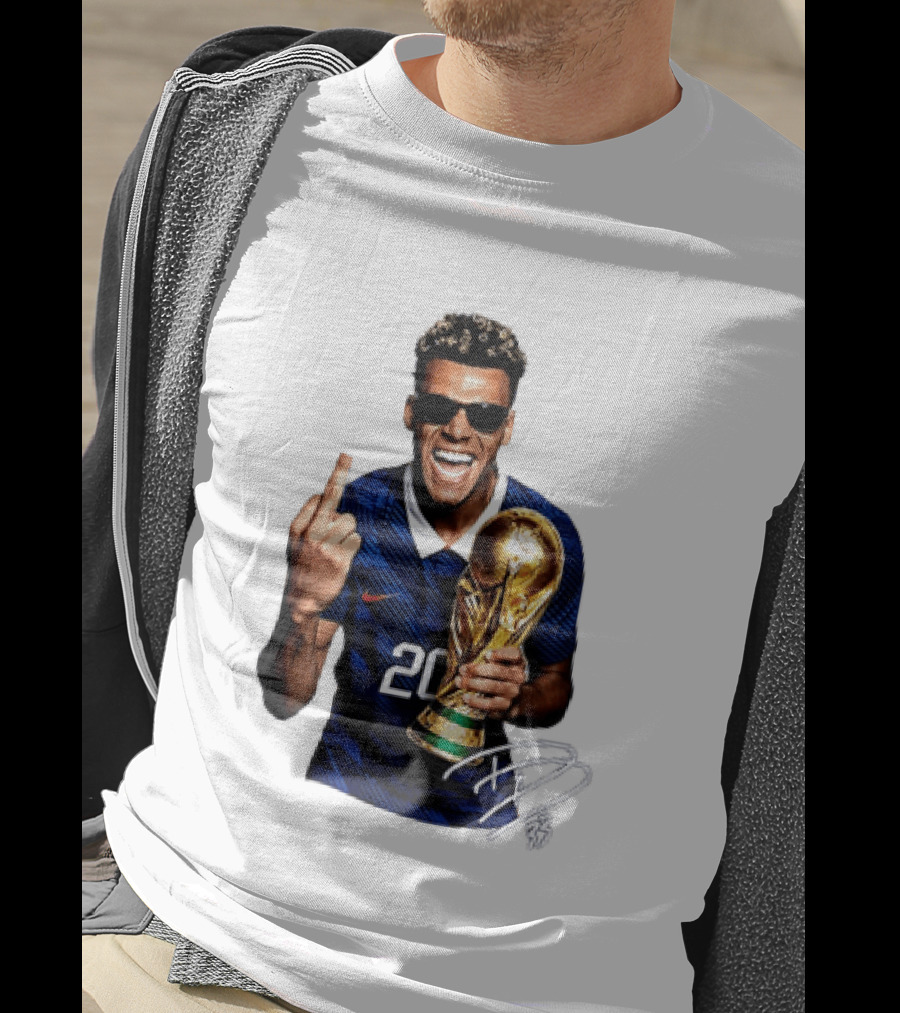 Desire Doue France National Team 20 Trophy Celebration Gesture T-Shirt