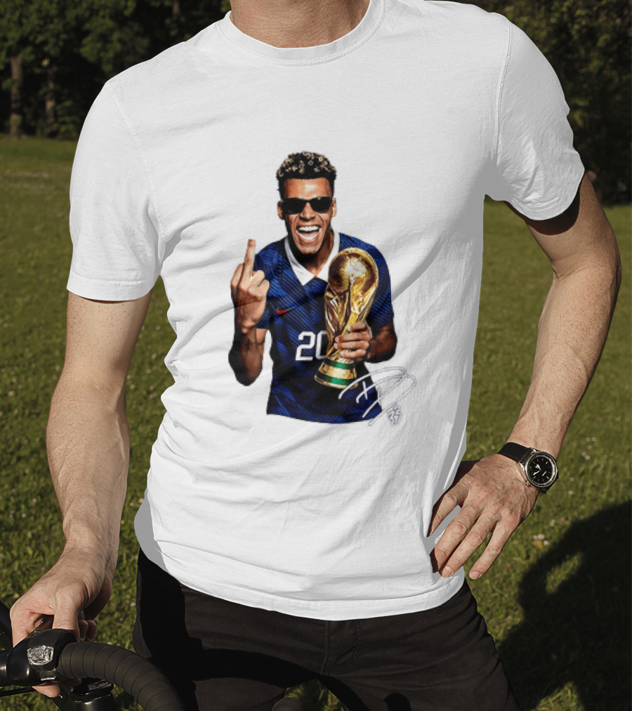 Desire Doue France National Team 20 Trophy Celebration Gesture T-Shirt