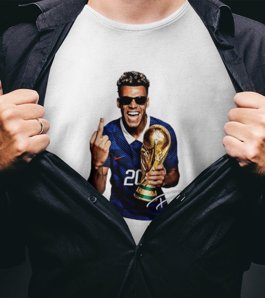 Desire Doue France National Team 20 Trophy Celebration Gesture T-Shirt