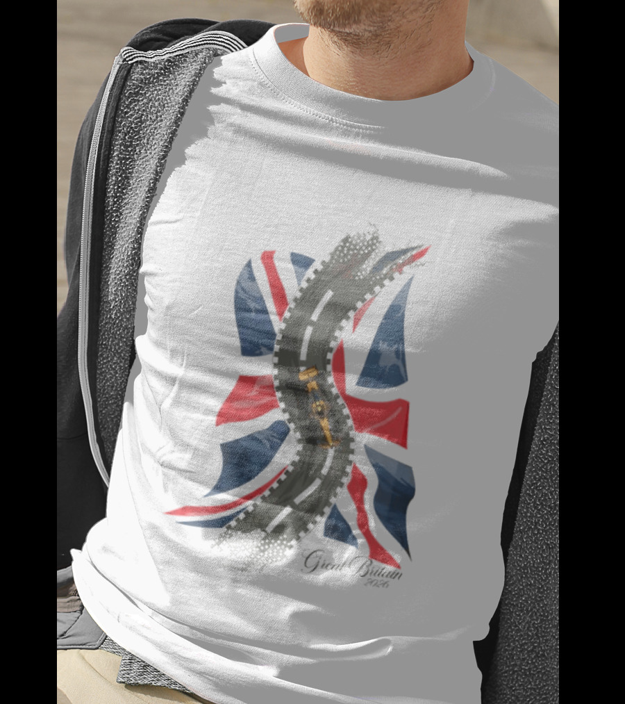 Great Britain 2026 Grand Prix Racing Car Road Union Jack T-Shirt
