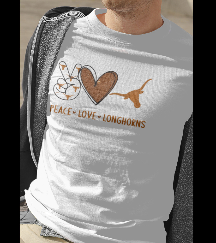 Peace Love Longhorns Texas Football Fan Gear T-Shirt