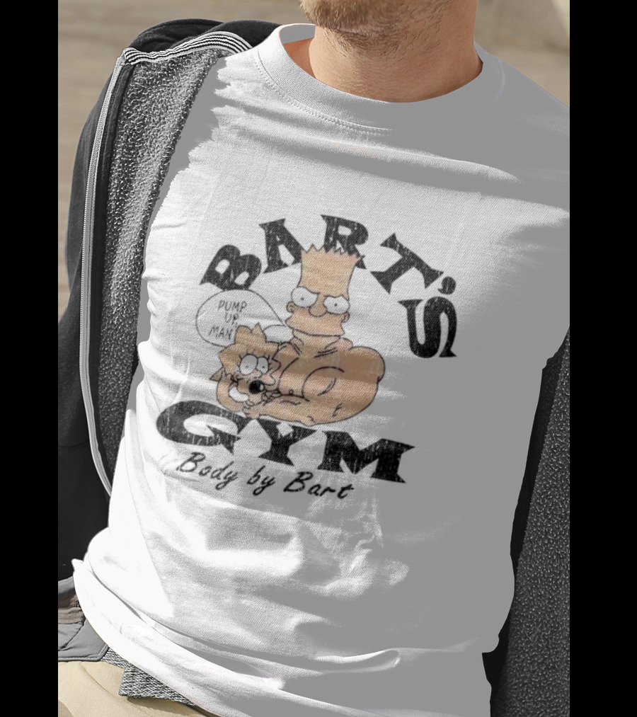 BART'S GYM Body By Bart Cartoon Characters T-Shirt
