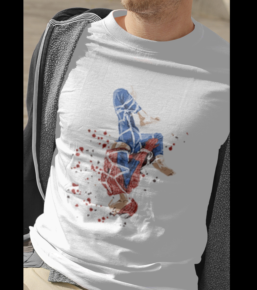 Spider Man Shibari Upside Down Rope Art With Red Flowers T-Shirt