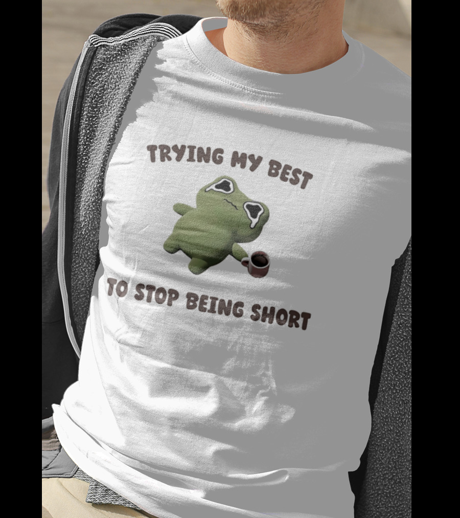 Trying My Best Crying Frog Meme Humor With Coffee Cup T-Shirt