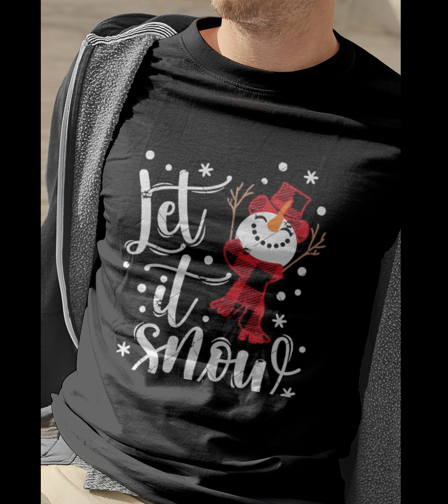 Let It Snow Red Snowman Christmas Magic T-Shirt