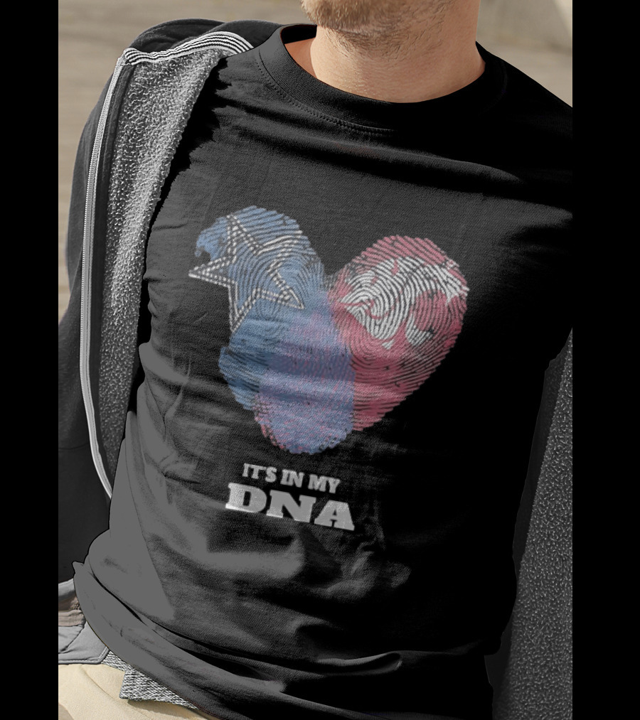 Cowboys Texas Tech Red Raiders It's In My DNA Fingerprint Heart T-Shirt