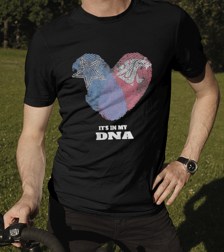 Cowboys Texas Tech Red Raiders It's In My DNA Fingerprint Heart T-Shirt