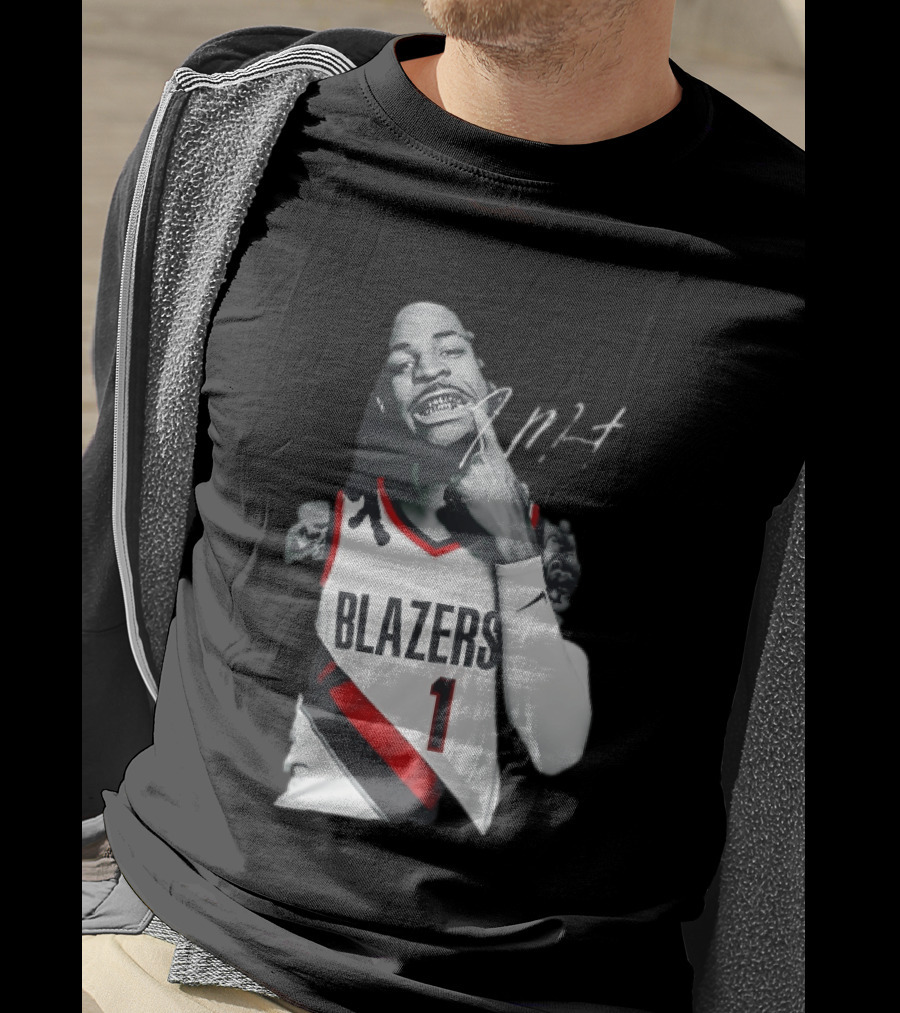 J MT Player Grills Number 1 Blazers T-Shirt