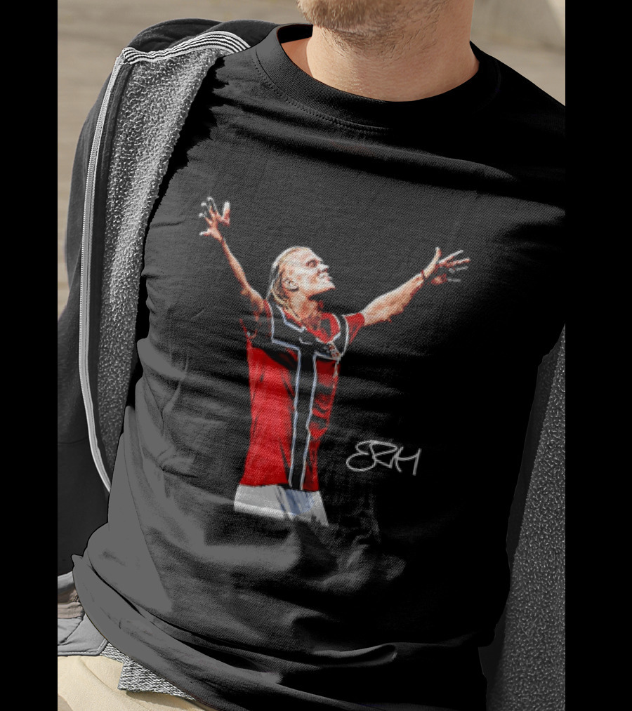 Erling Haaland Norway National Team SRH Autograph Celebration T-Shirt
