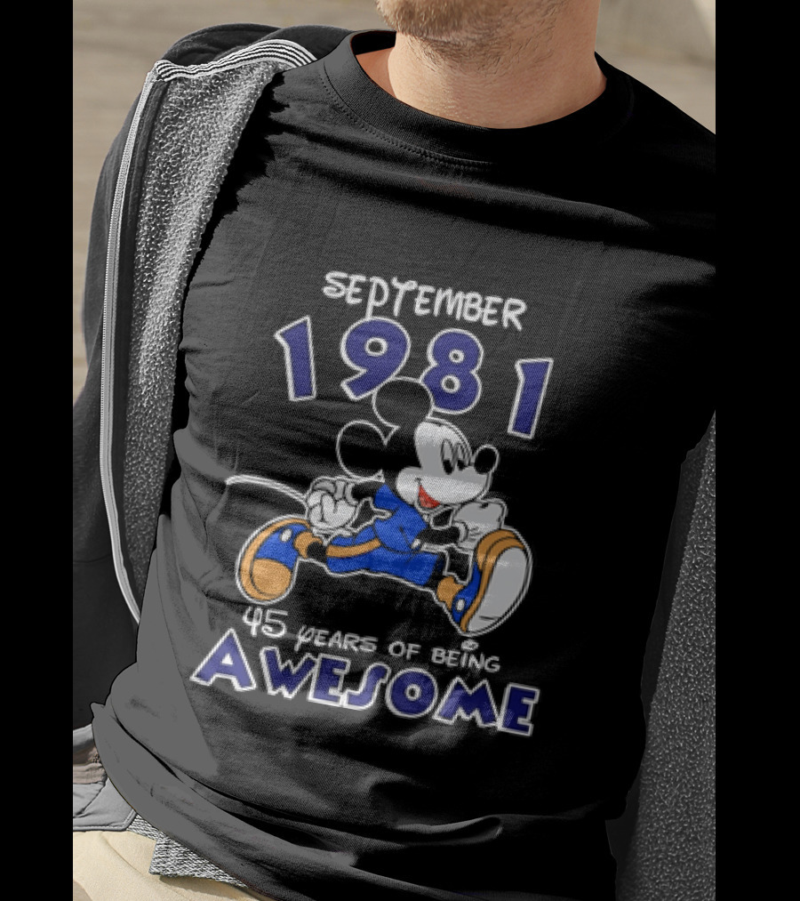 September 1981 Mickey Mouse 1981 45 Years Of Being Awesome T-Shirt